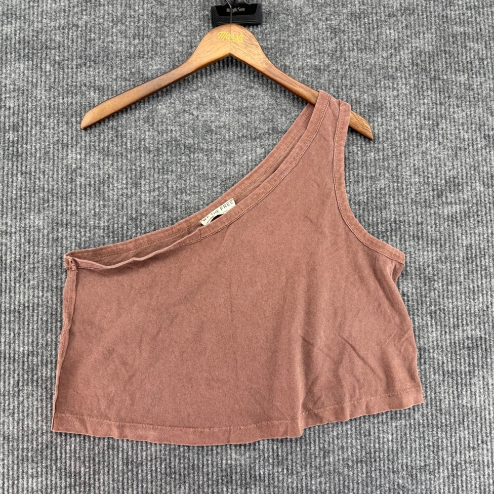We The Free Tnk Top Womens XL Brown NWT One Shoulder Cropped Root Beer OB2327602